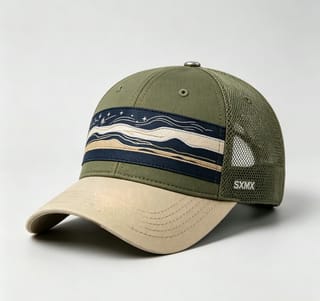 Custom Scenic Print Trucker Cap with Suede Brim thumb 3