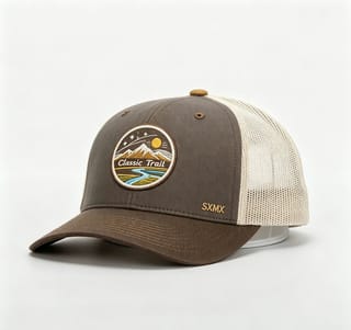 Custom Mountain Landscape Patch Trucker Cap