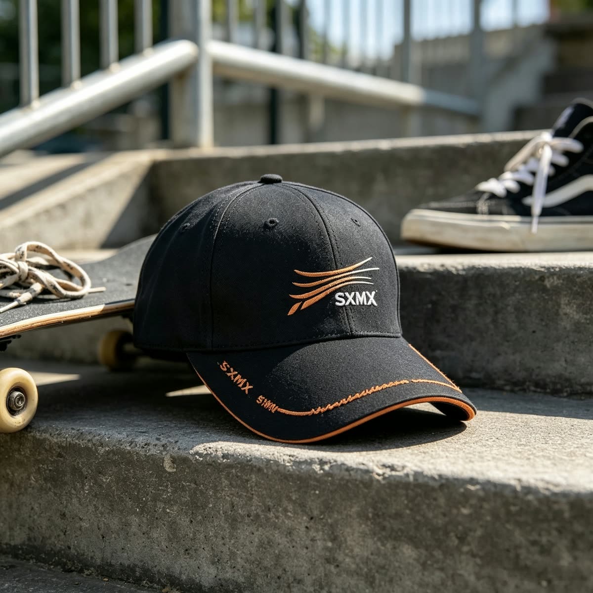 Custom Embroidered Logo Baseball Cap with Contrast Stitch scene