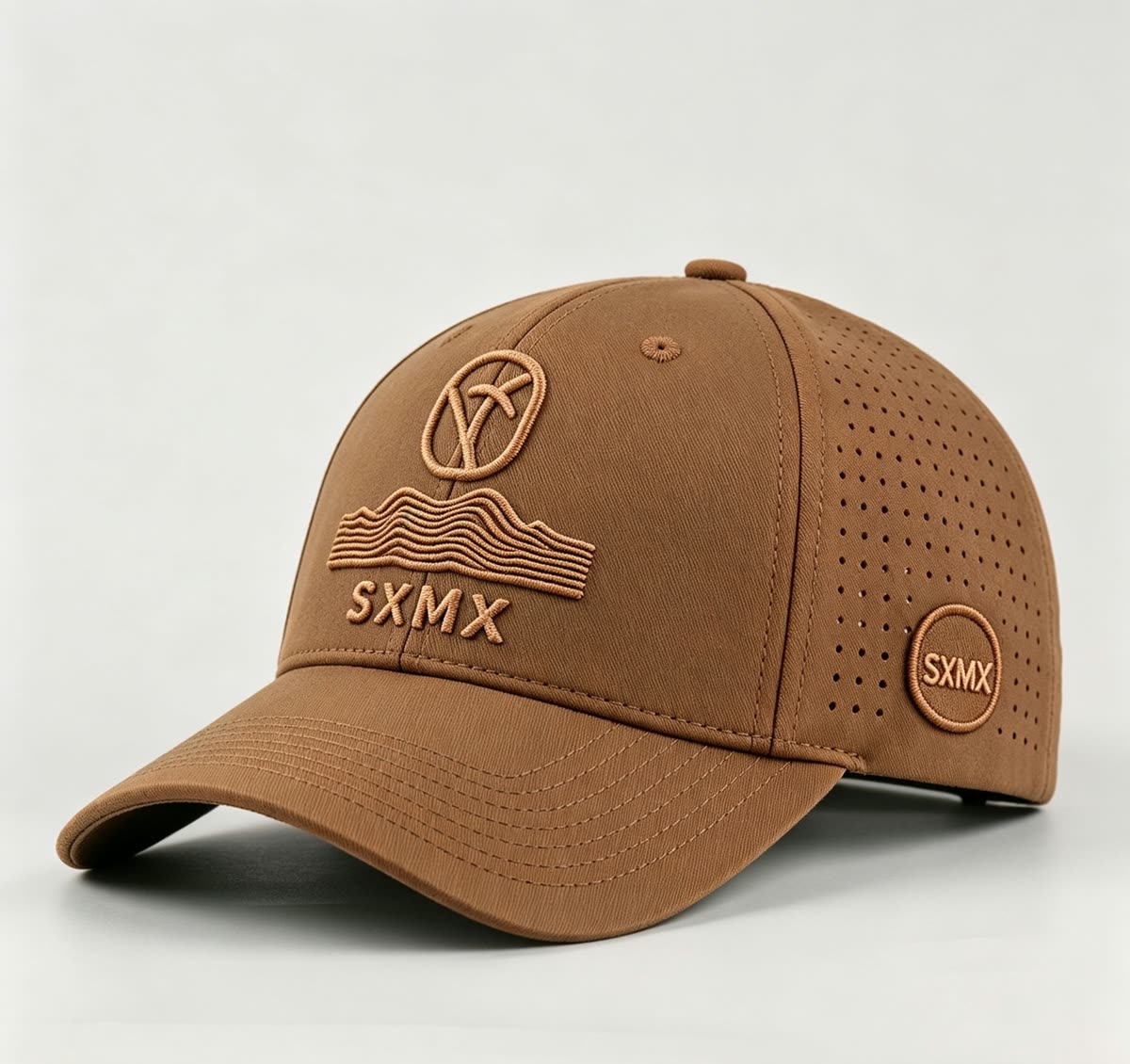 Custom Tonal Mountain Embroidery Baseball Cap - image 1
