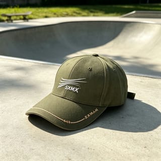 Custom Khaki Wavy Line Embroidery Baseball Cap, 6-Panel thumb 3