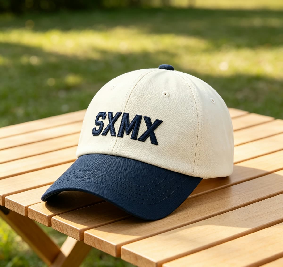Custom Embroidered Lettering Dad Cap with Contrast Brim - image 1