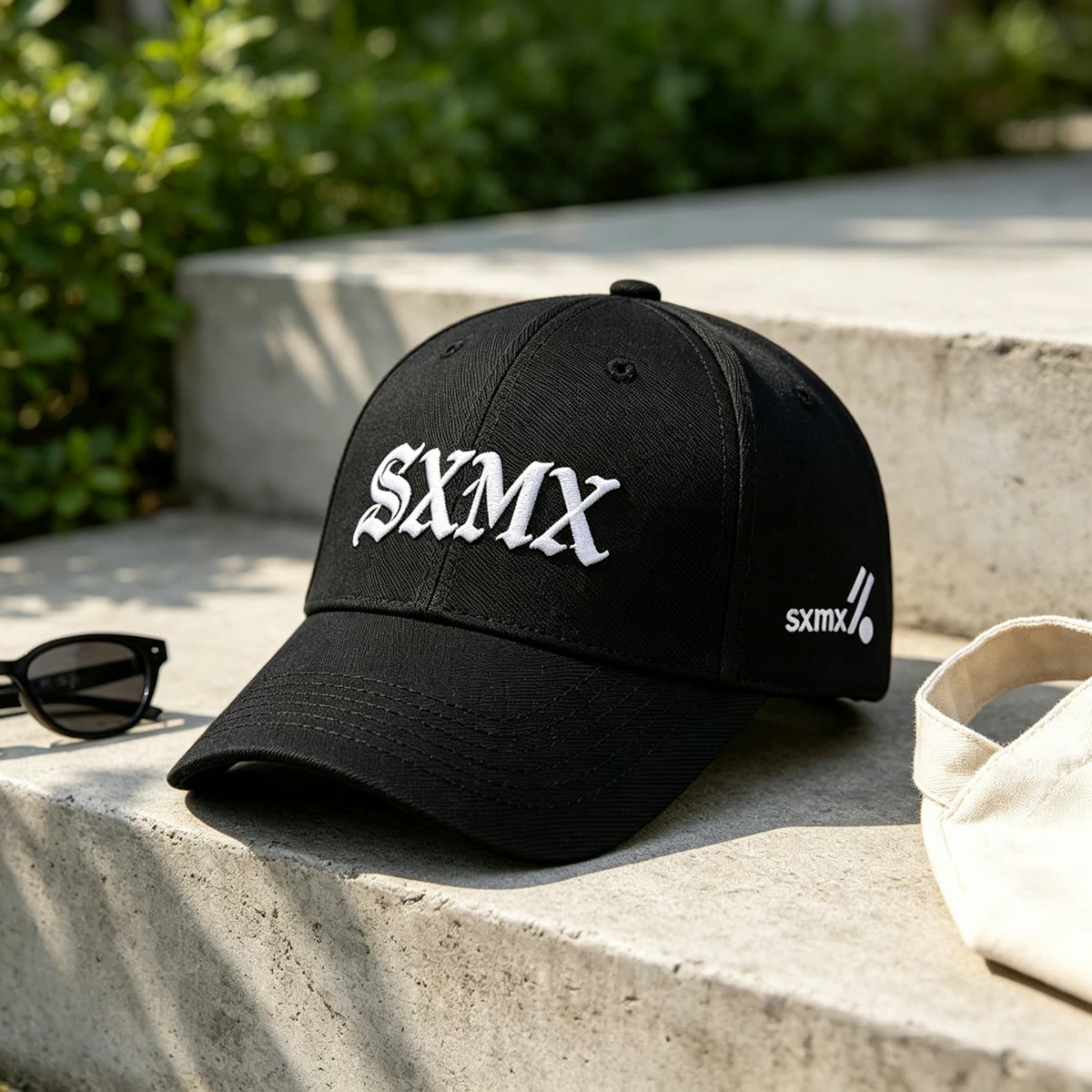 Custom Old English Embroidery Baseball Cap in Olive scene