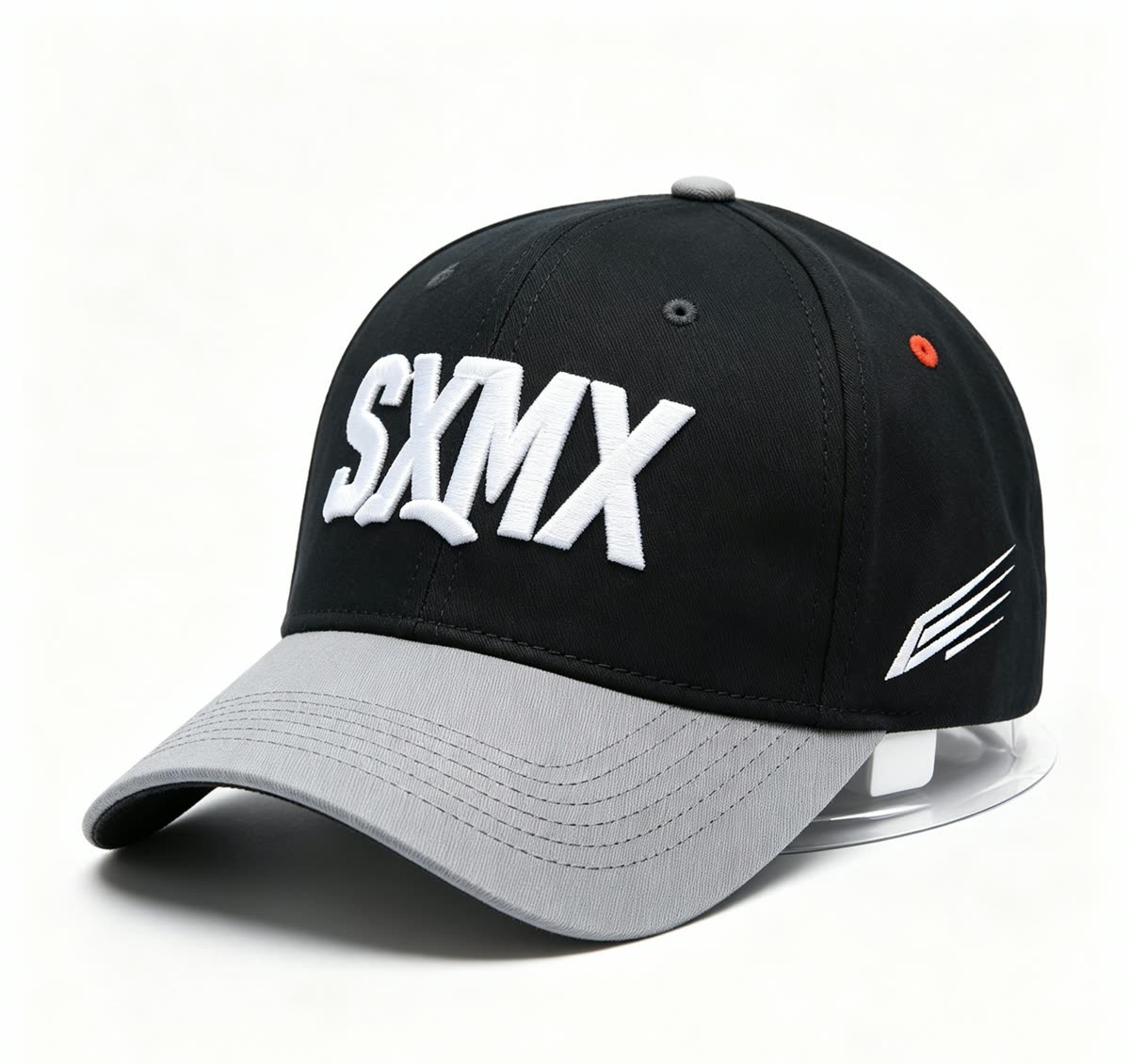Custom White Embroidery Baseball Cap with Gray Brim - image 1