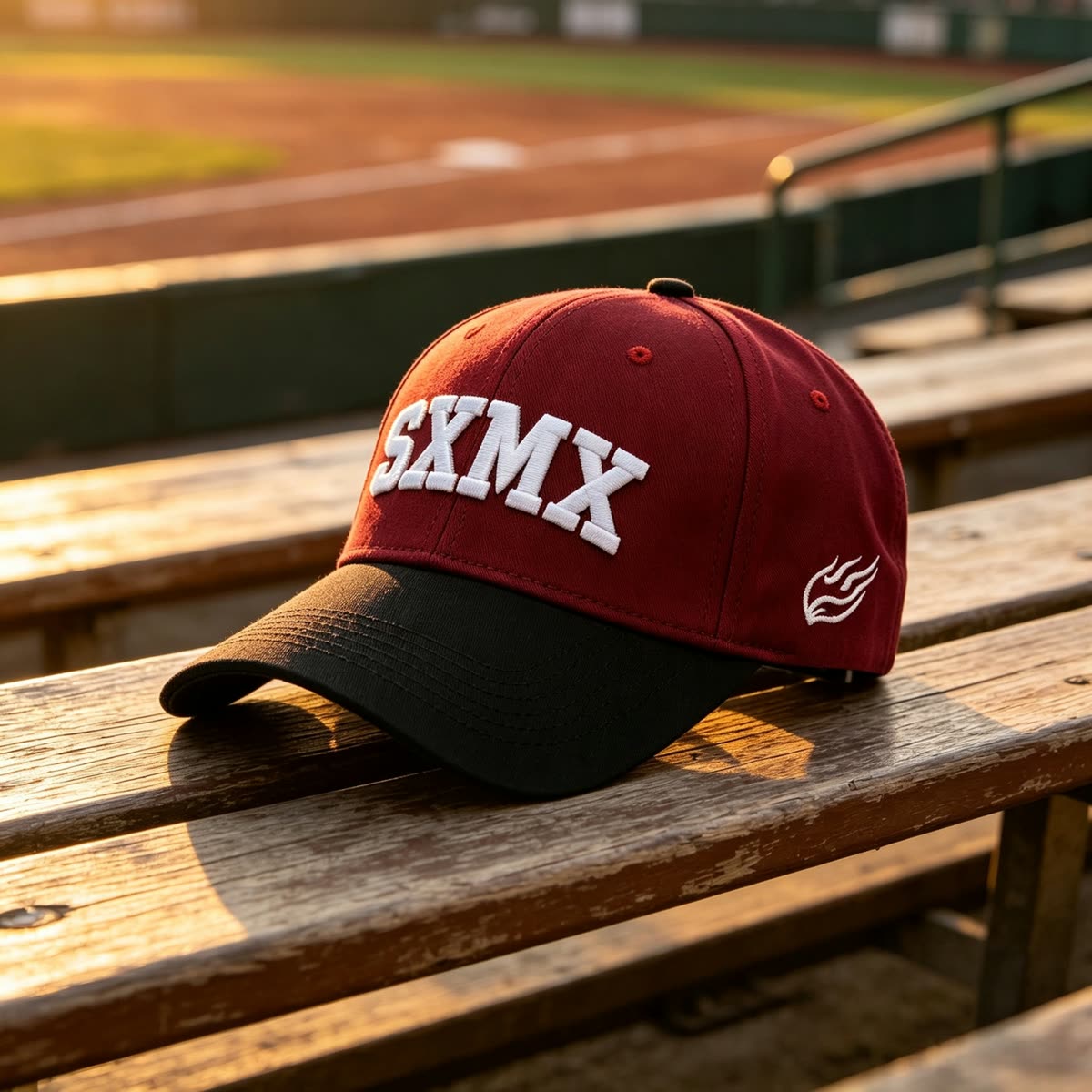 Custom White Embroidery Baseball Cap with Gray Brim scene