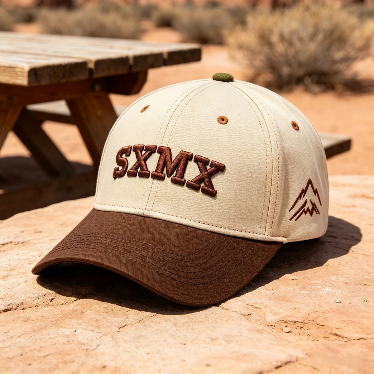Custom White Embroidery Baseball Cap with Gray Brim scene