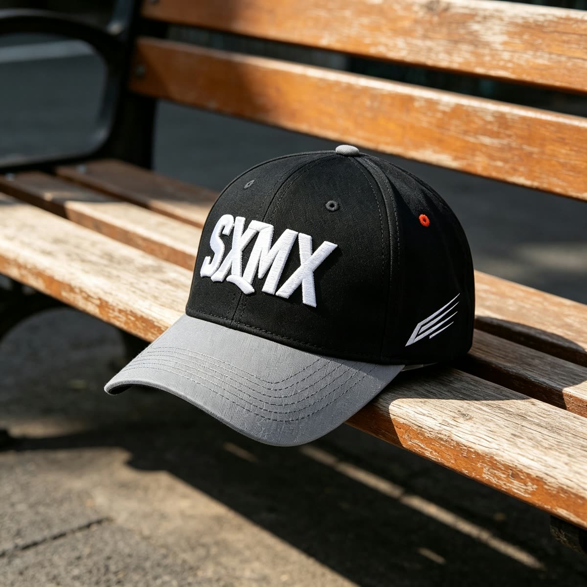 Custom White Embroidery Baseball Cap with Gray Brim scene