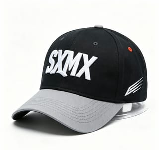Custom White Embroidery Baseball Cap with Gray Brim