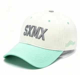Custom White Embroidery Baseball Cap with Gray Brim thumb 2