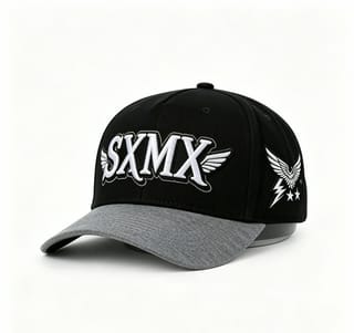 Custom Eagle Patch Flat Brim Cap with Winged Lettering