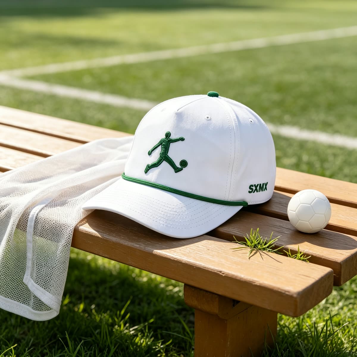 Custom Golf Rope Trim Baseball Cap with Embroidered Figure scene