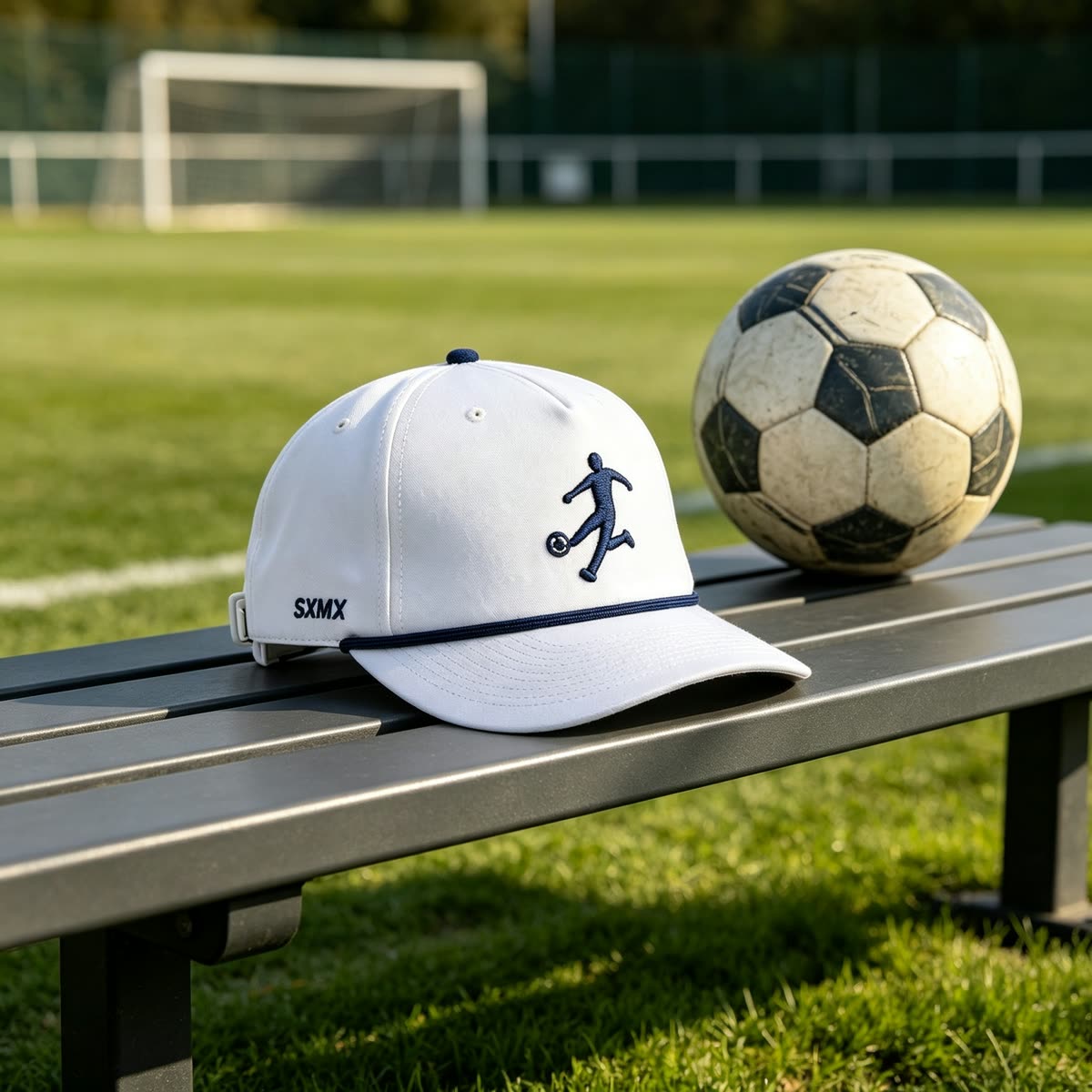 Custom Golf Rope Trim Baseball Cap with Embroidered Figure scene