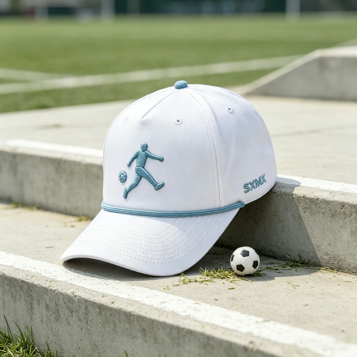 Custom Golf Rope Trim Baseball Cap with Embroidered Figure scene