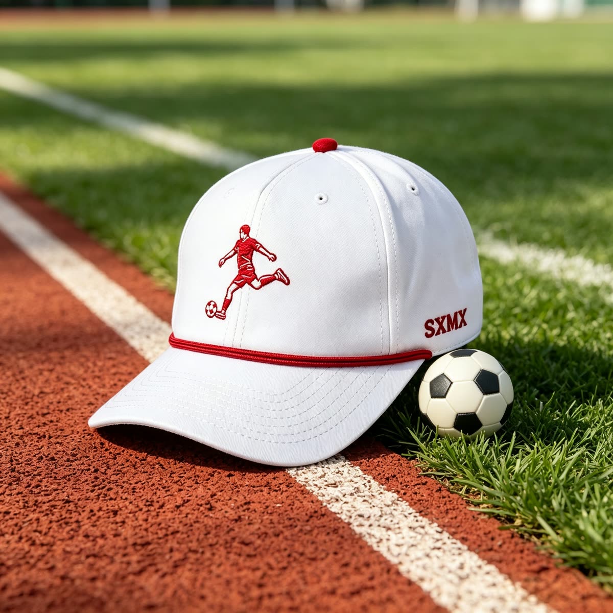 Custom Golf Rope Trim Baseball Cap with Embroidered Figure scene