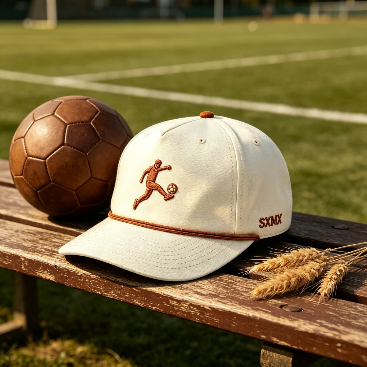 Custom Golf Rope Trim Baseball Cap with Embroidered Figure scene