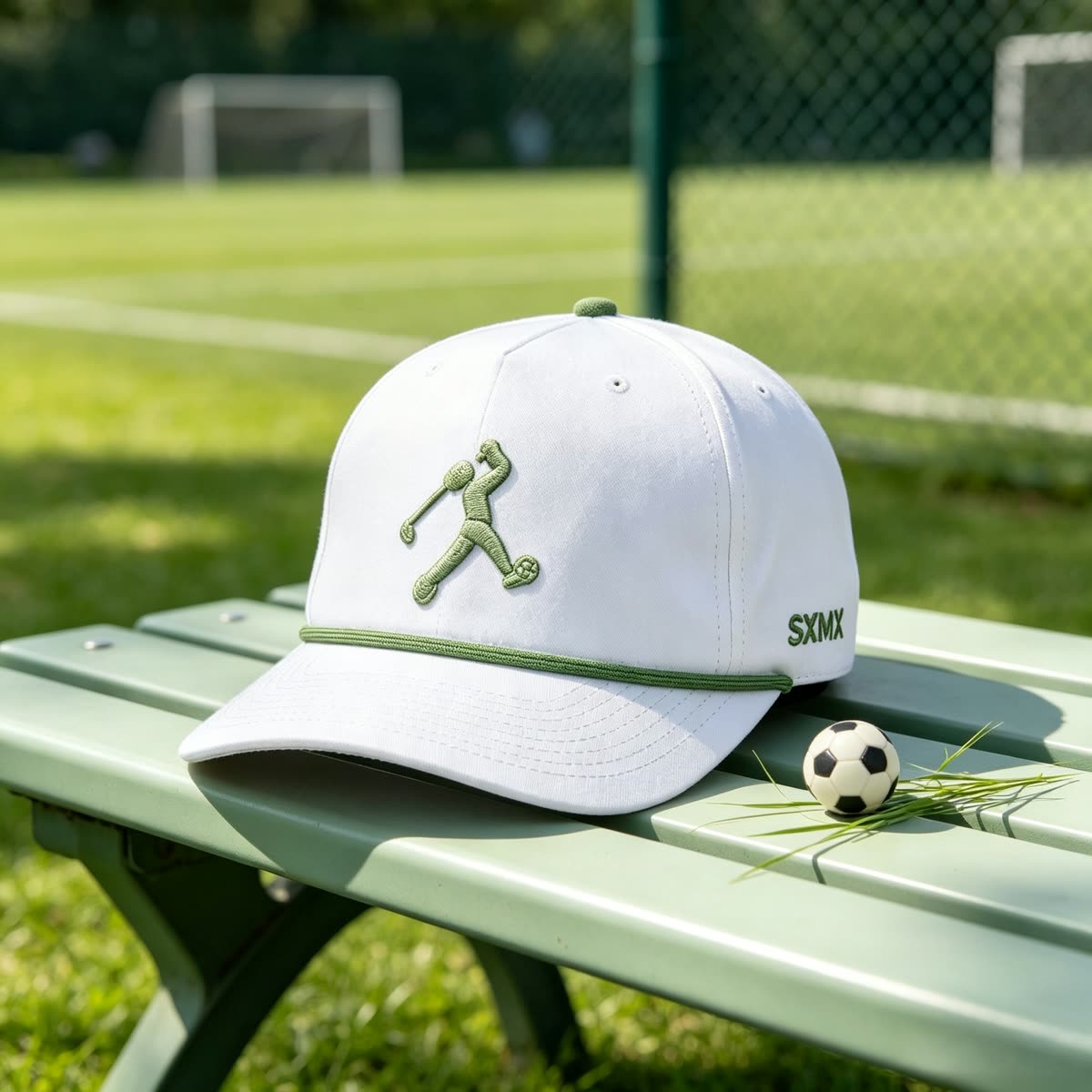 Custom Golf Rope Trim Baseball Cap with Embroidered Figure scene