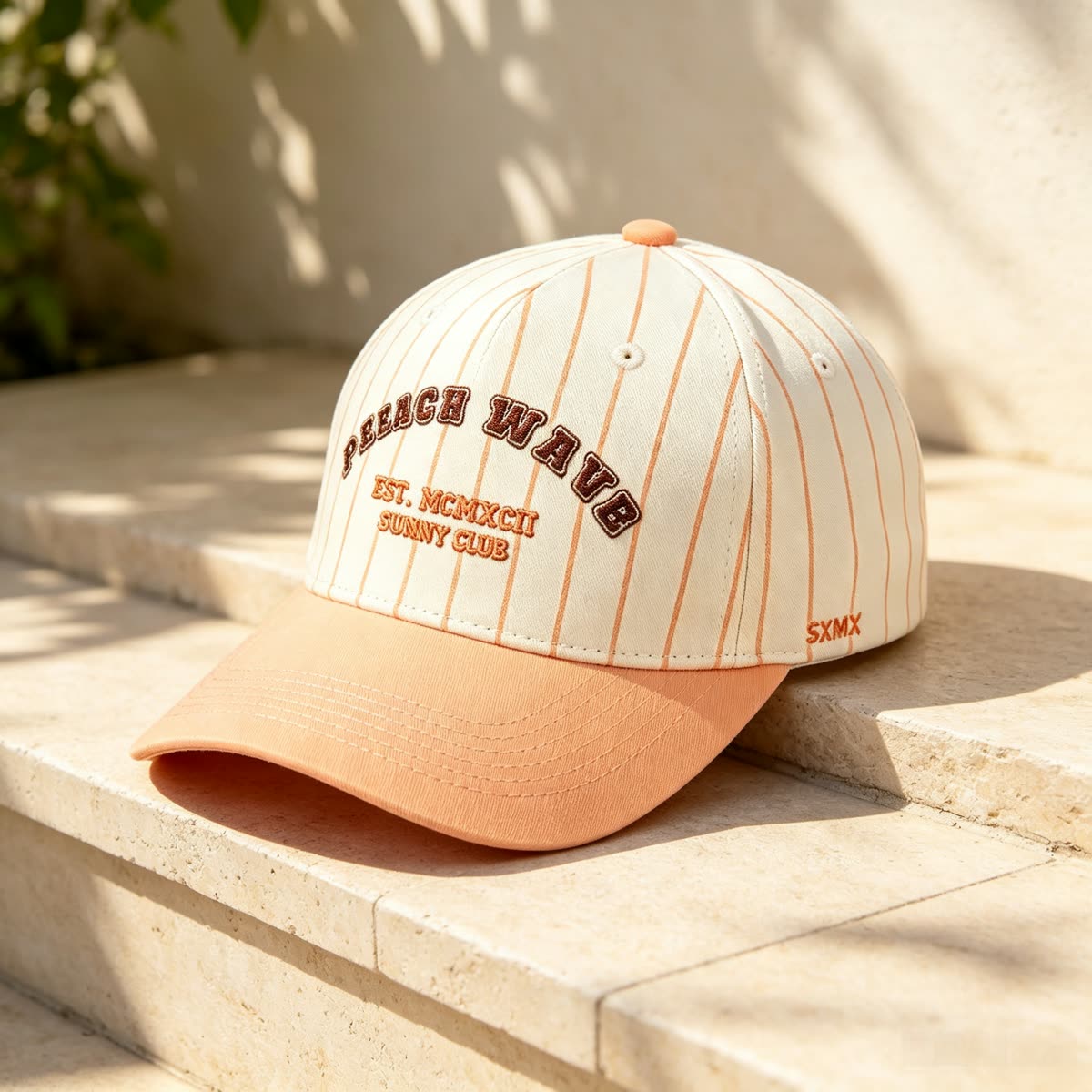 Custom Pinstripe Baseball Cap with Arched Embroidery scene