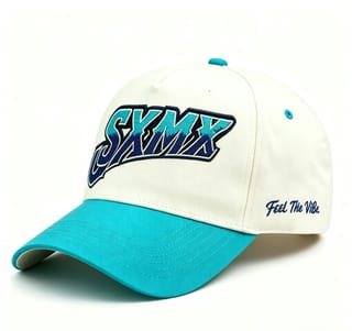 Custom Script Embroidery Camp Cap with Purple Brim thumb 2