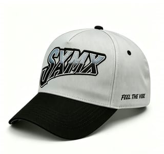 Custom Script Embroidery Camp Cap with Purple Brim thumb 3
