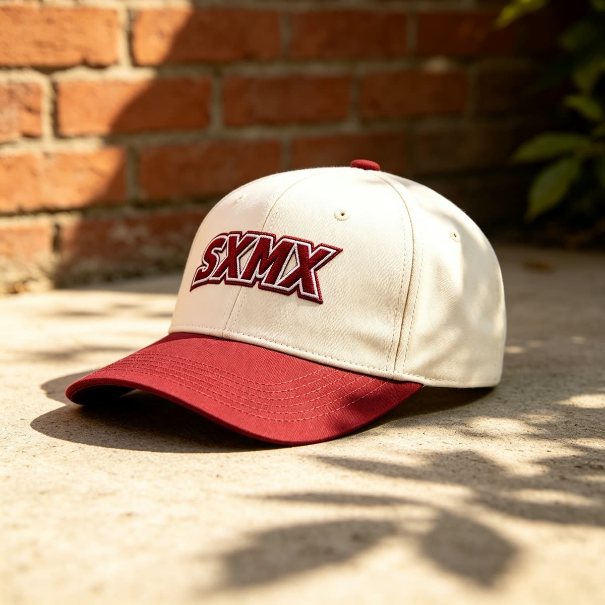 Custom Varsity Lettering Baseball Cap with Two-Tone Design scene