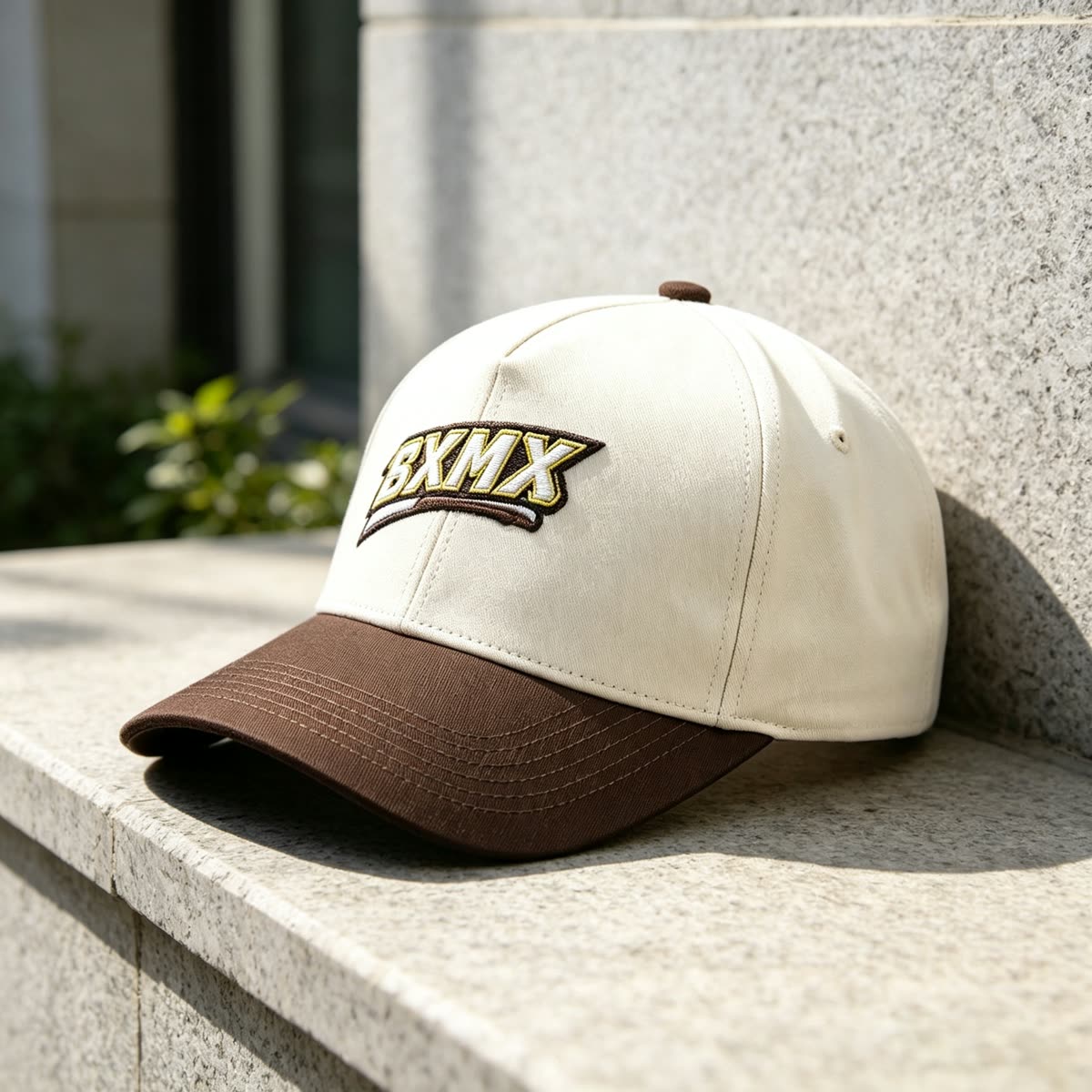 Custom Varsity Lettering Baseball Cap with Two-Tone Design scene