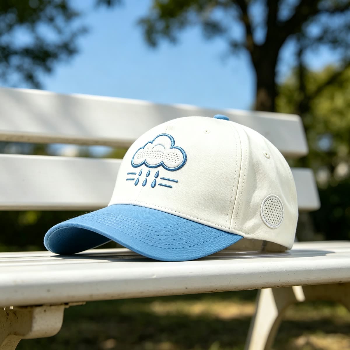Custom Embroidered Patch Camp Cap with Two-Tone Design scene