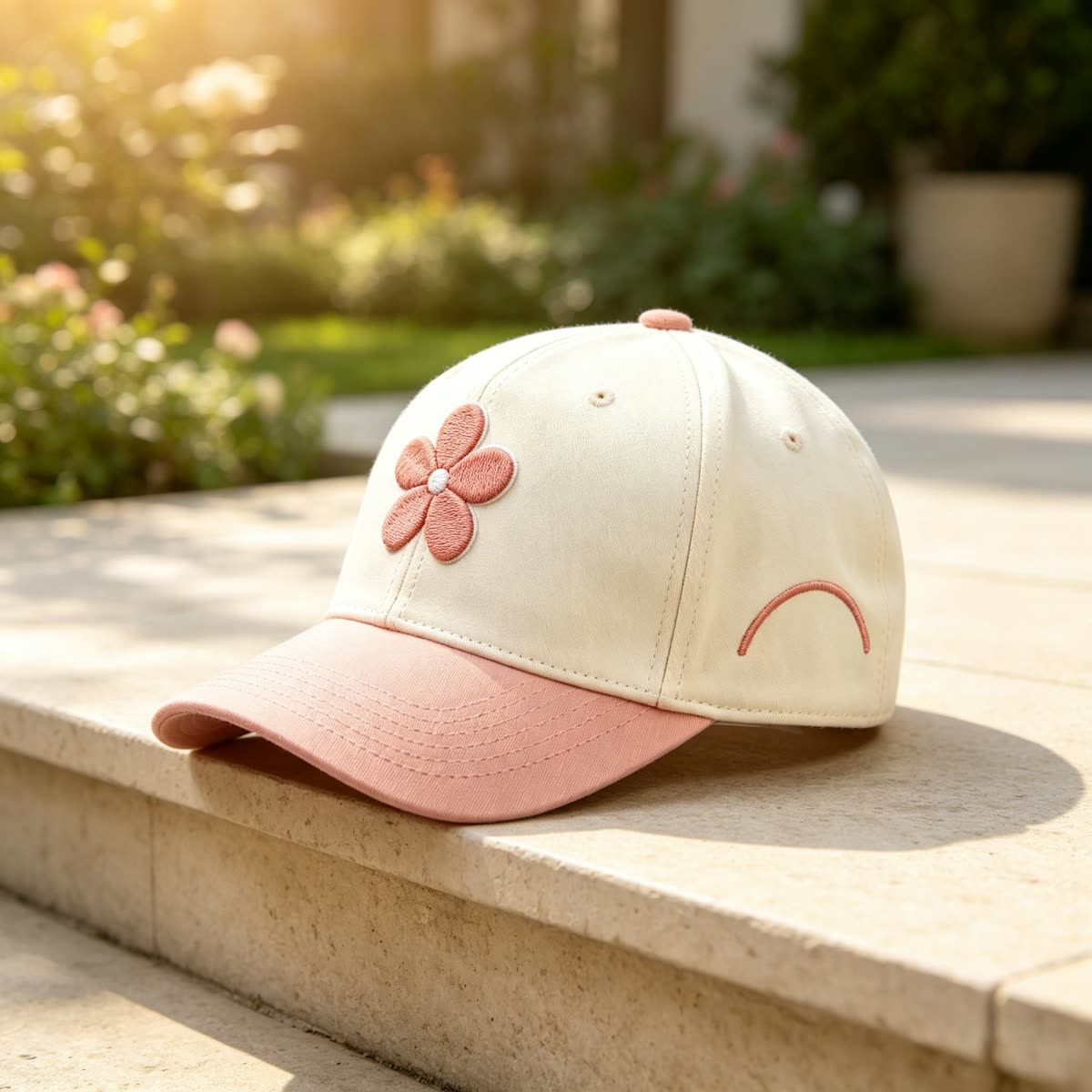 Custom Embroidered Patch Camp Cap with Two-Tone Design scene