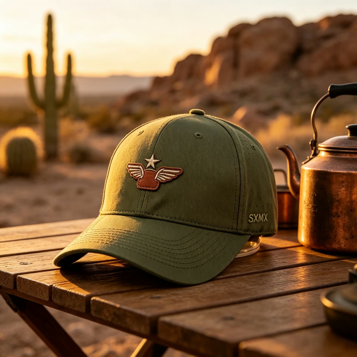 Custom Low Profile Baseball Cap with Embroidered Emblem scene