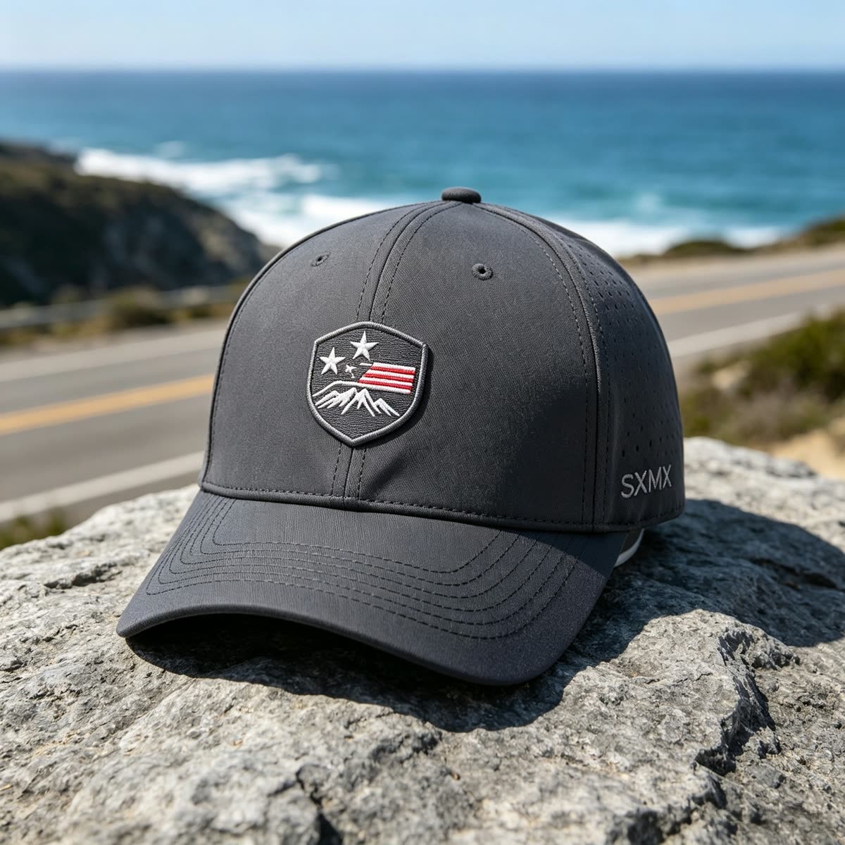 Custom Low Profile Baseball Cap with Embroidered Emblem scene