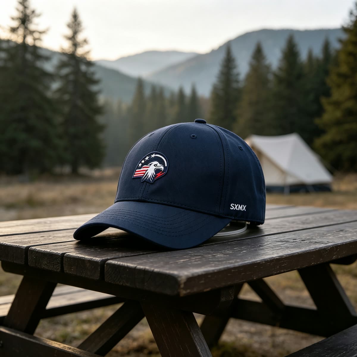 Custom Low Profile Baseball Cap with Embroidered Emblem scene