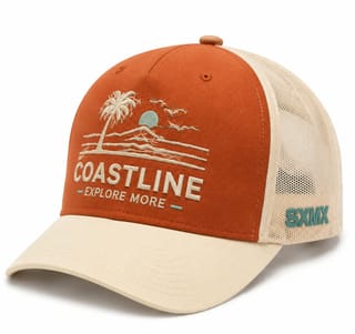 Custom Palm Sunset Embroidery Trucker Cap with Mesh Back thumb 6