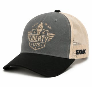 Custom Patriotic Embroidery Trucker Cap with Mesh Back thumb 4