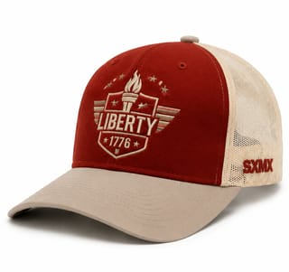 Custom Patriotic Embroidery Trucker Cap with Mesh Back thumb 6