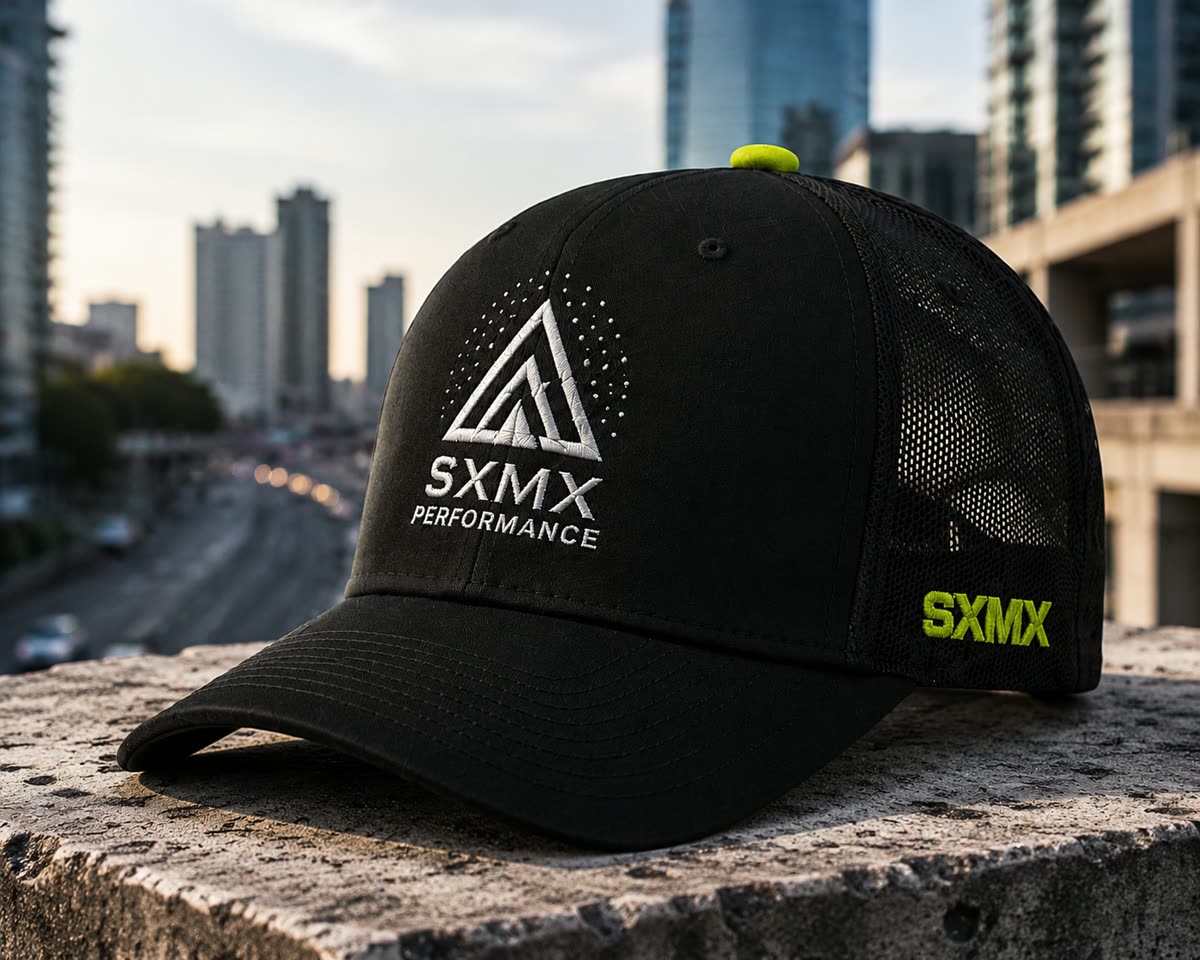 Custom Lime Accent Trucker Cap with Embroidered Logo scene