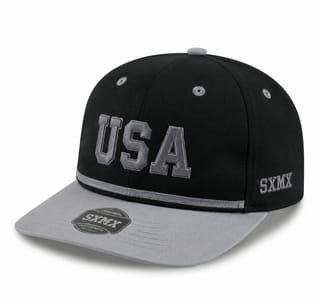 Custom American Flag Eagle Print Camp Cap with Rope Trim thumb 3