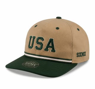 Custom American Flag Eagle Print Camp Cap with Rope Trim thumb 6