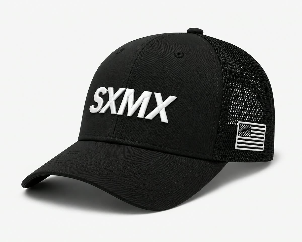 Custom Text Embroidery Trucker Cap with Mesh Back - image 1