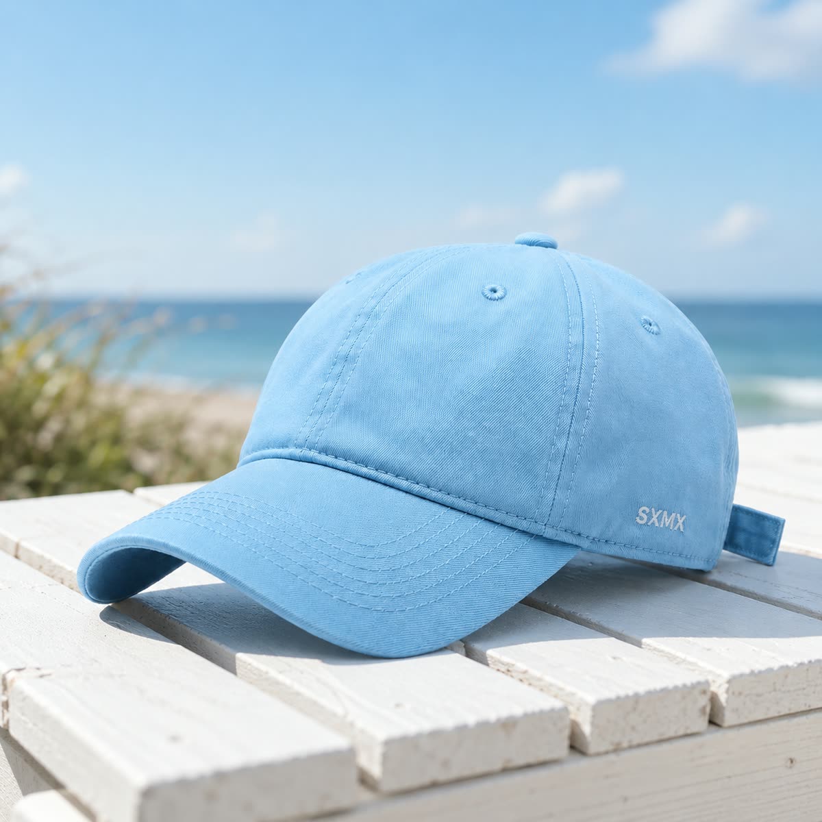 Custom Cream Washed Cotton Dad Cap scene