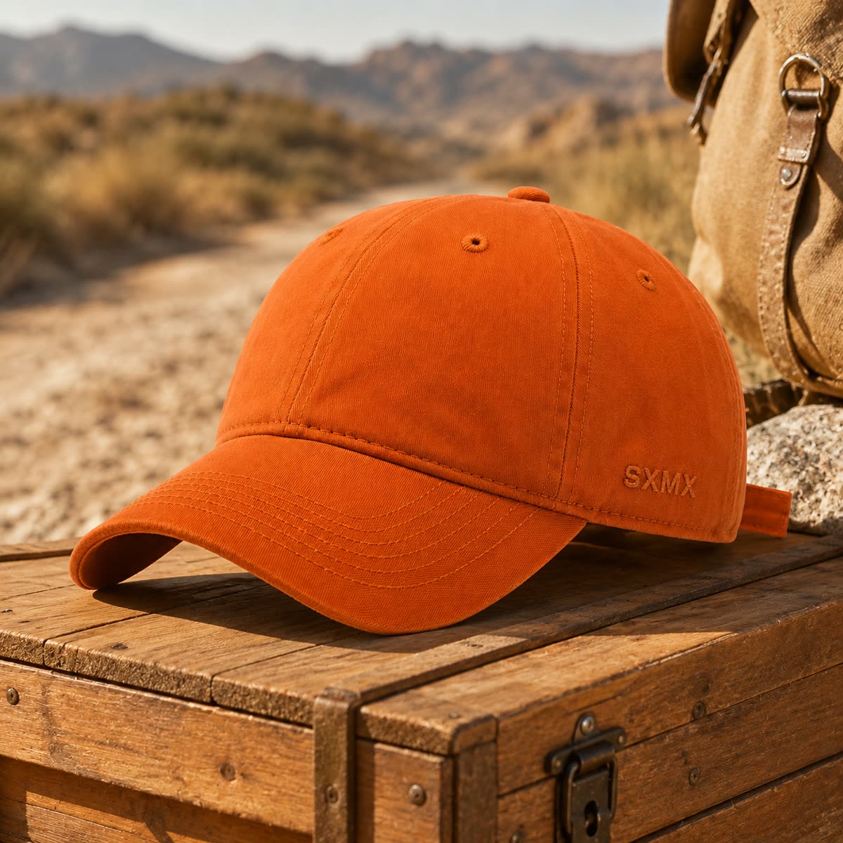 Custom Cream Washed Cotton Dad Cap scene