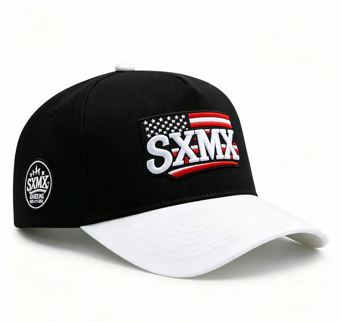 Custom American Flag Patch Trucker Cap with Contrast Brim - image 1