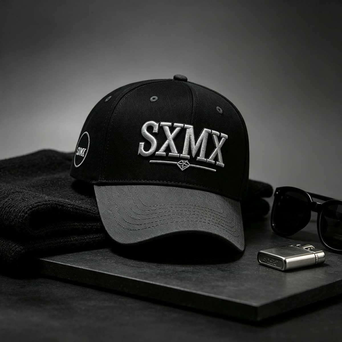 Custom American Flag Patch Trucker Cap with Contrast Brim scene