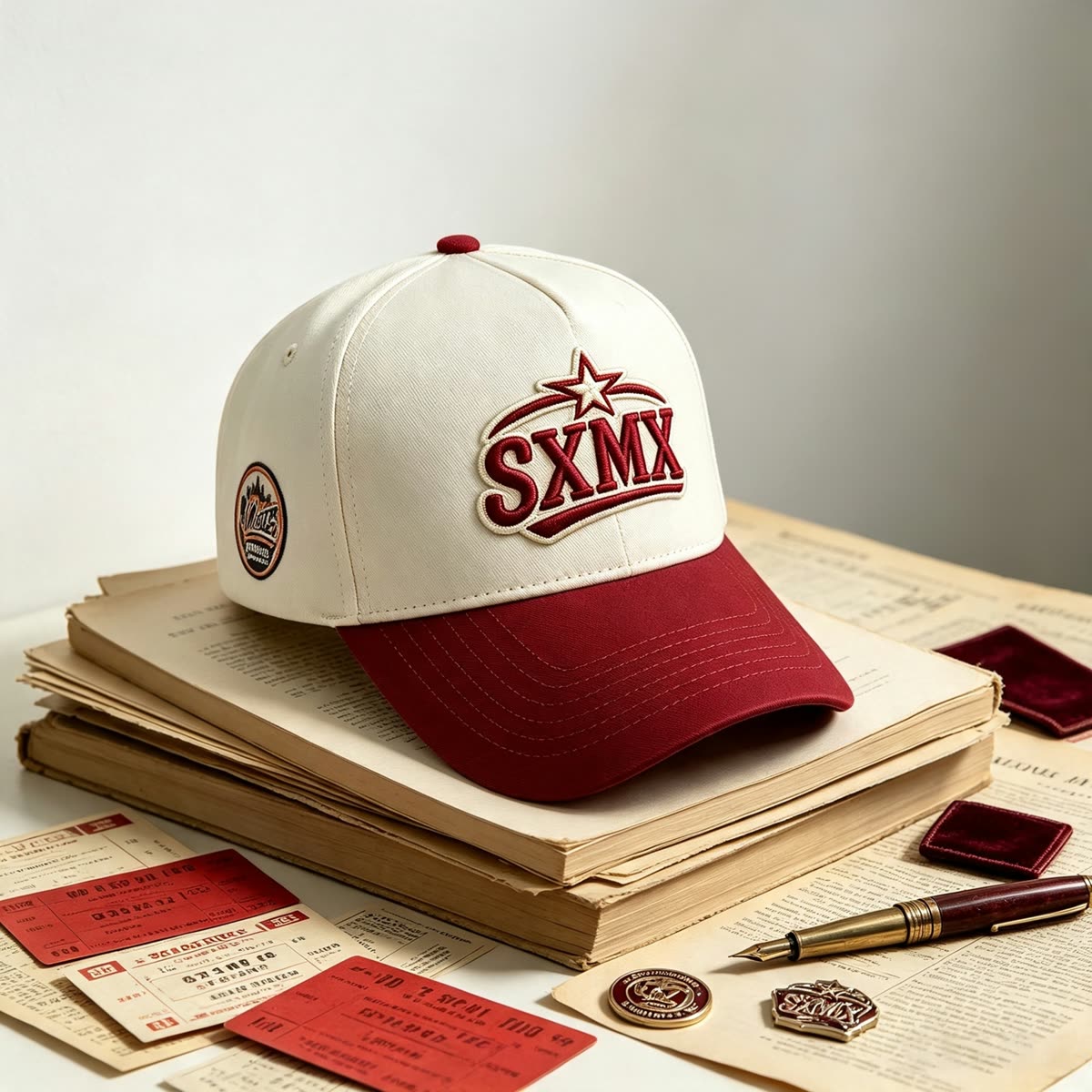 Custom American Flag Patch Trucker Cap with Contrast Brim scene