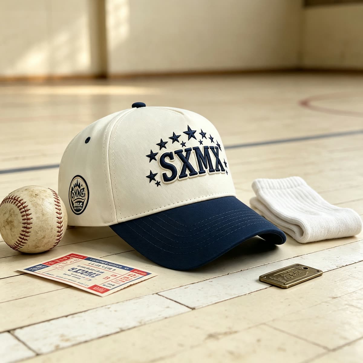 Custom American Flag Patch Trucker Cap with Contrast Brim scene