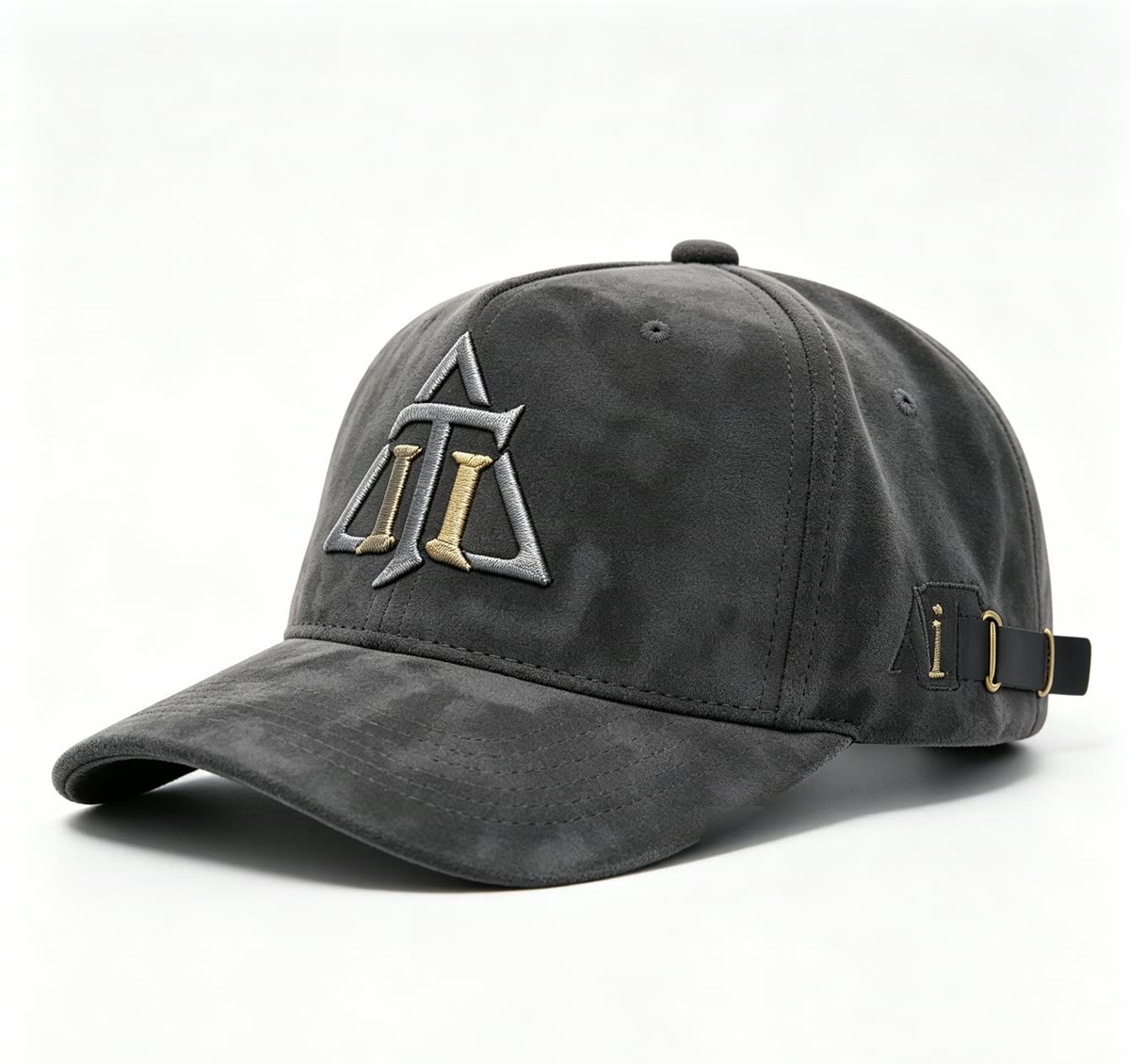Custom Suede Camo Texture Camp Cap with Leather Strap - image 1