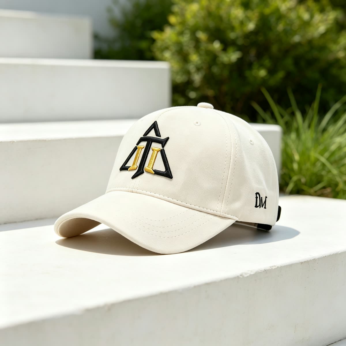Custom Suede Camo Texture Camp Cap with Leather Strap scene
