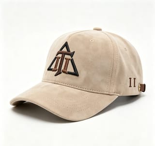 Custom Suede Camo Texture Camp Cap with Leather Strap thumb 4