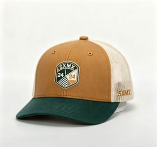 Custom Olive Embroidered Crest Trucker Cap with Mesh Back thumb 2