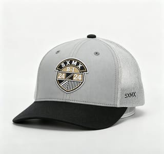 Custom Black Shield Patch Trucker Cap with Mesh Back thumb 2