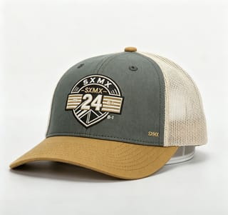 Custom Black Shield Patch Trucker Cap with Mesh Back thumb 3