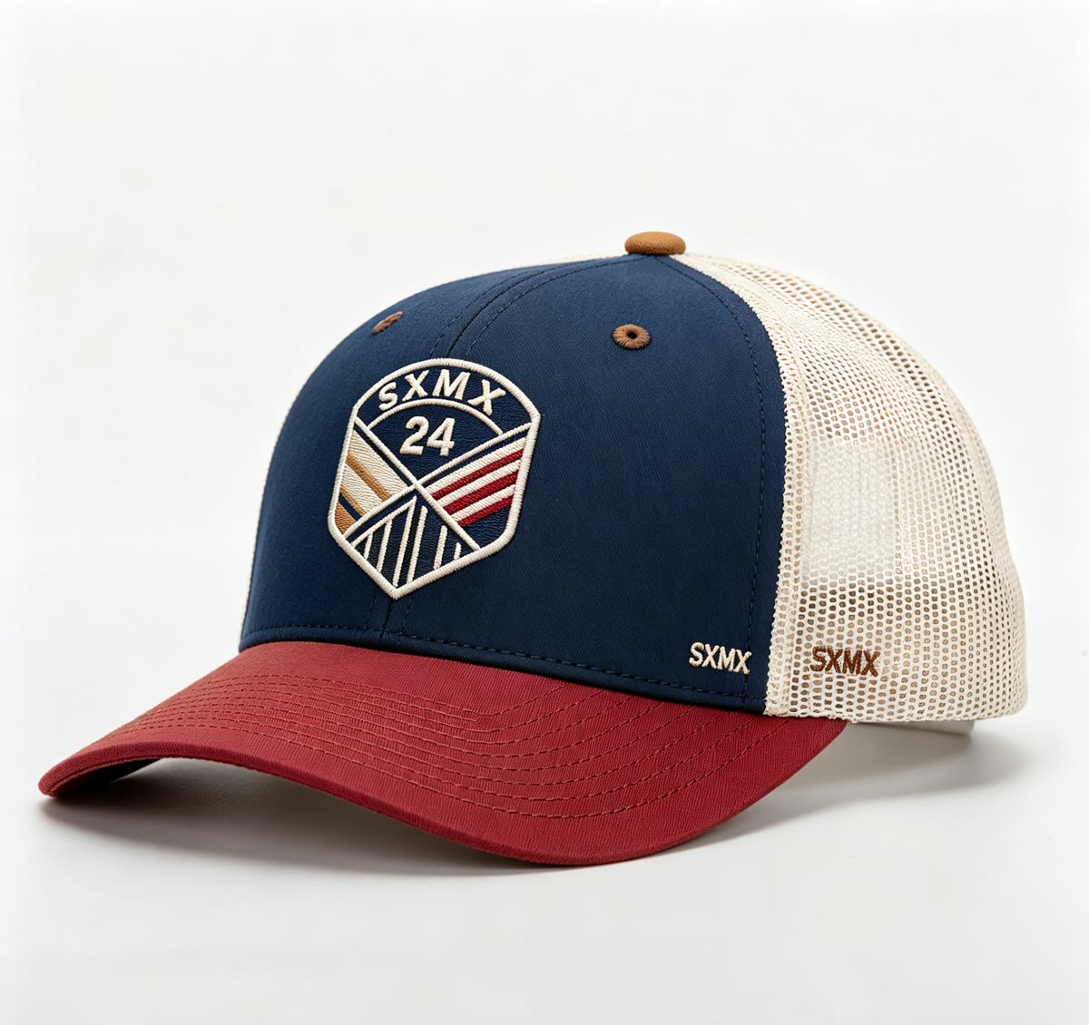 Custom Hexagon Shield Patch Trucker Cap - image 1